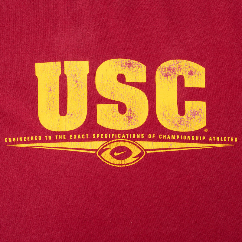 Vintage Usc Trojans Nike Swoosh Red Tee Shirt 2000S Size 2XL