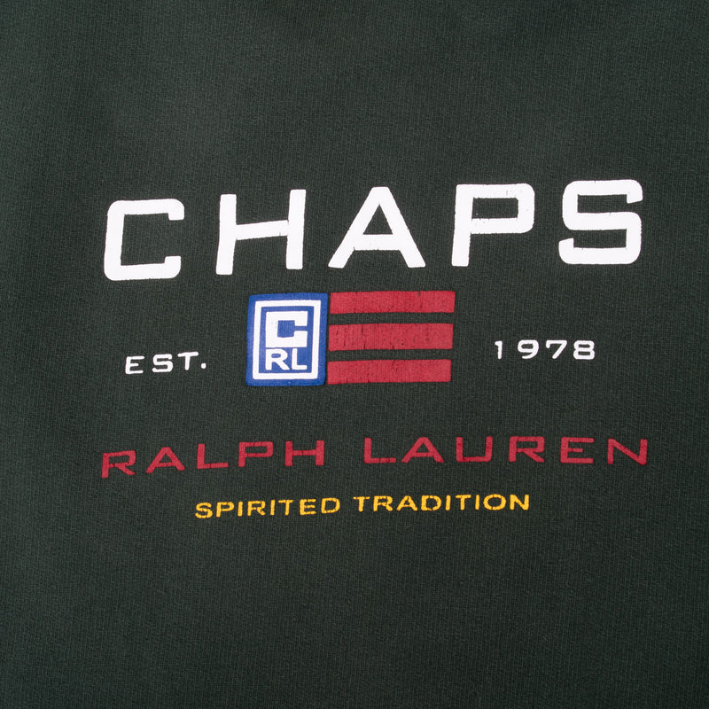 Vintage Chaps Ralph Lauren Green Sweatshirt 1990S Size XL