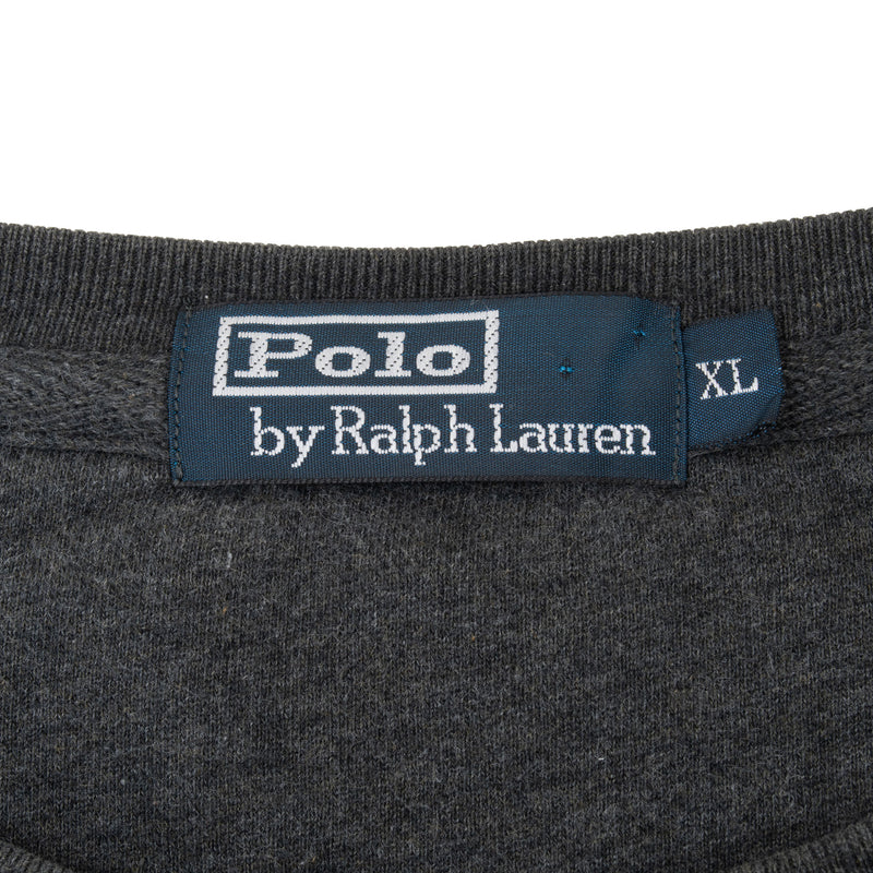 Vintage Ralph Lauren Dark Grey Classic Crewneck Sweatshirt Size XL 1990S