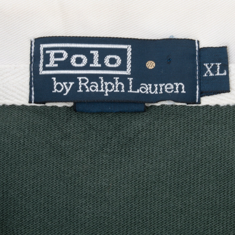 Vintage Ralph Lauren Green Rugby Polo Shirt 1990S Size XL