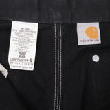 VINTAGE CARHARTT CARPENTER DOUBLE KNEE BLACK PANTS SIZE 34X34 MADE IN USA