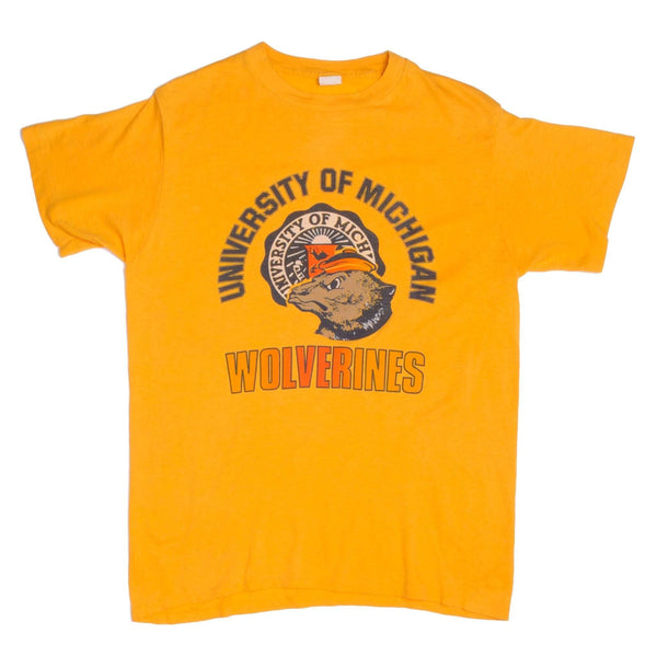 CAMISETA VINTAGE DE LOS WOLVERINES DE LA UNIVERSIDAD DE MICHIGAN, AÑOS 80, TALLA GRANDE, FABRICADA EN EE. UU.