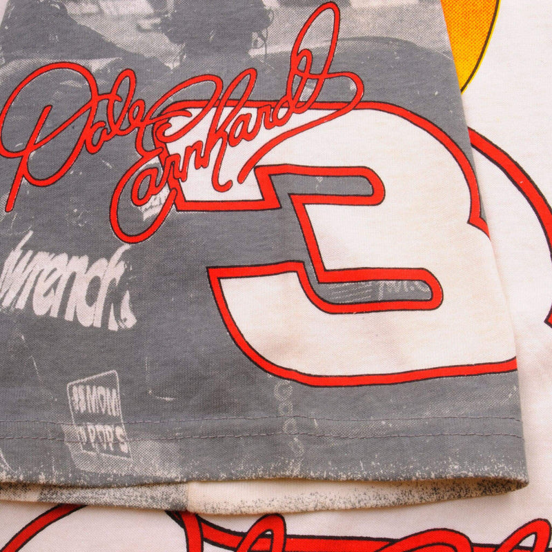 Beautiful Vintage All Over Print Nascar Dale Earnhardt Tee Shirt 1996 Size M Made In USA