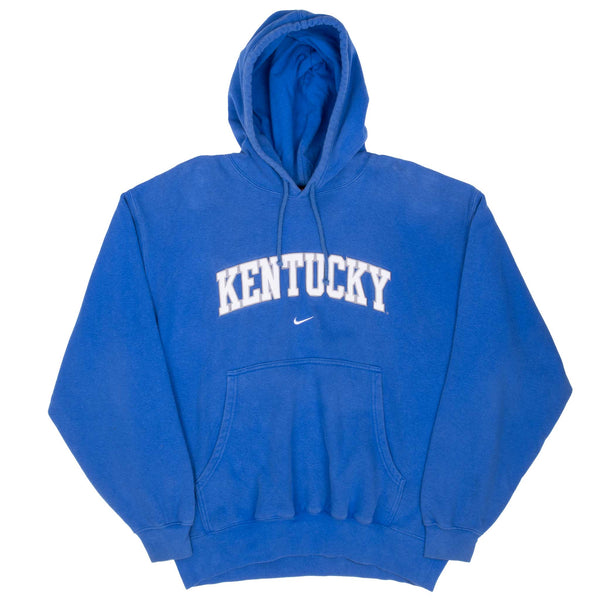 Vintage Nike Ncaa Kentucky Blue Hoodie Sweatshirt 1990S Size Large