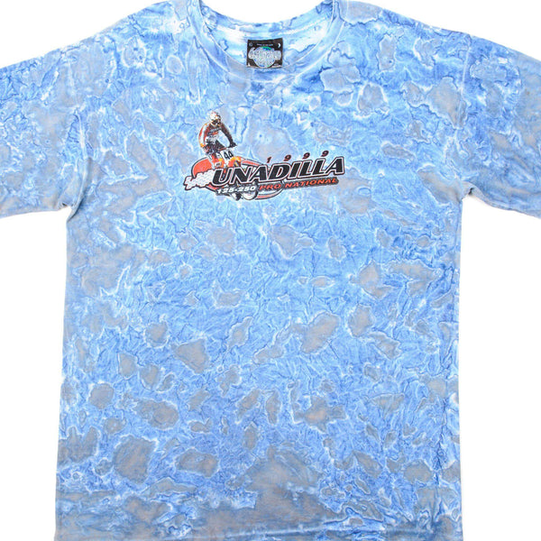 CAMISETA NACIONAL PROFESIONAL UNADILLA 125-250 TIE-DYE VINTAGE 1999 TALLA GRANDE FABRICADA EN EE. UU.