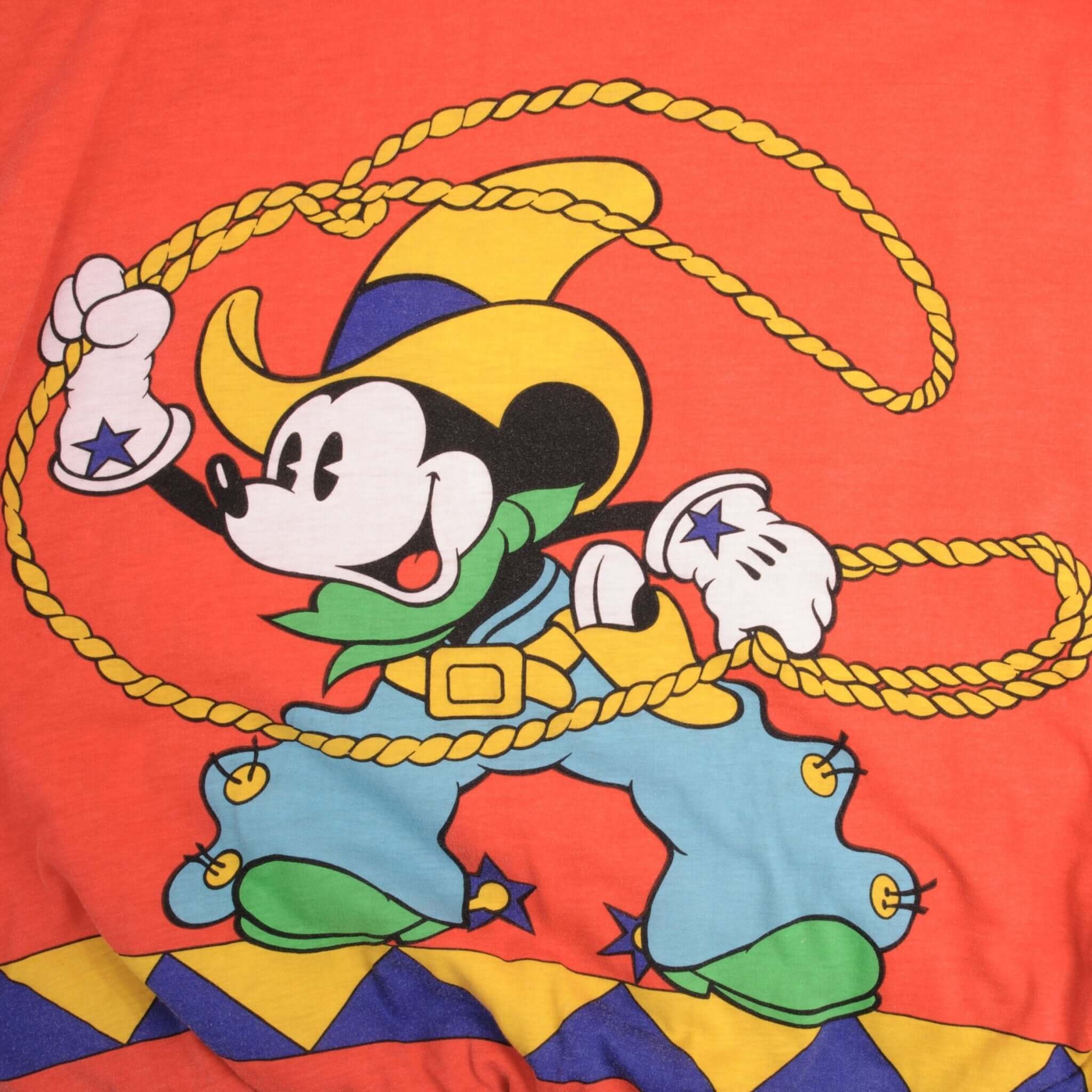 Vintage online MICKEY MOUSE Kids Shirt Front Back 80s Mickey & Co Size 4 Cowboy Mickey