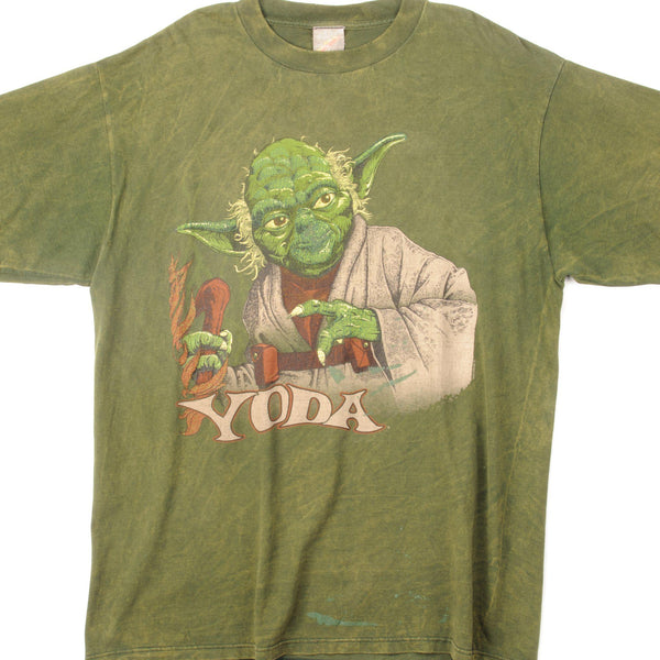 CAMISETA VINTAGE DE STAR WARS YODA, TALLA GRANDE, FABRICADA EN EE. UU.