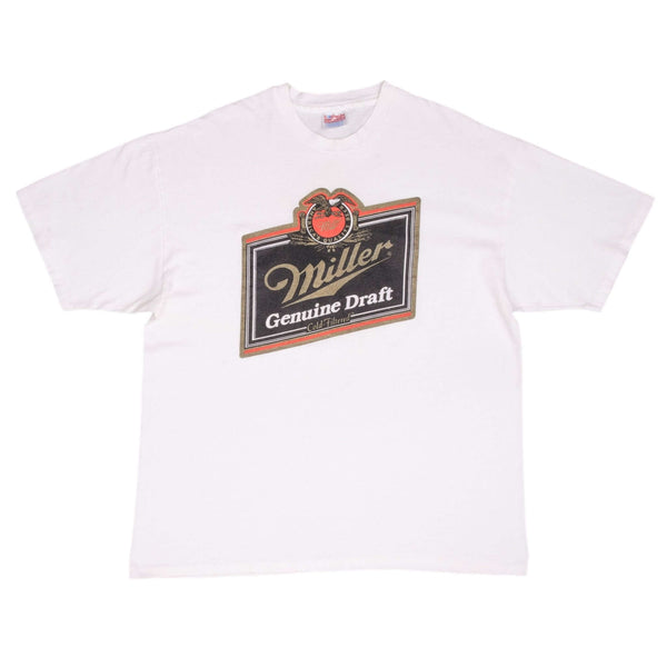 Vintage Miller Genuine Draft Beer Tee Shirt 1990S Size XL With Single Stitch Sleeves