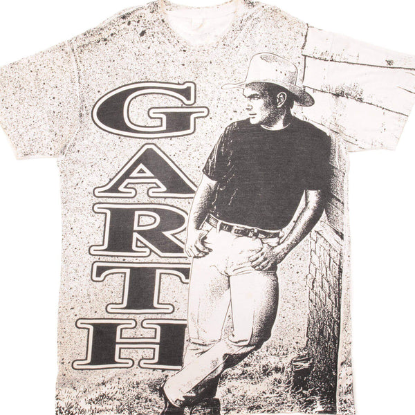 復古全印花 GARTH Brooks T 卹，尺寸 XL