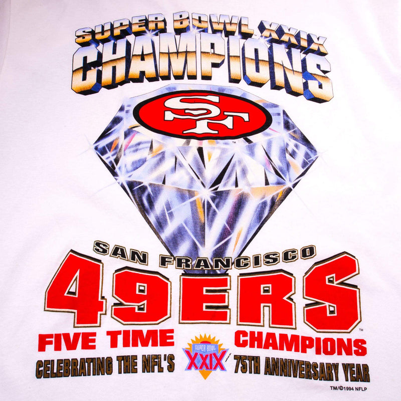 Vintage Nfl San Francisco 49Ers 5 Times Champions Tee Shirt 1994  Size Large Made In USA