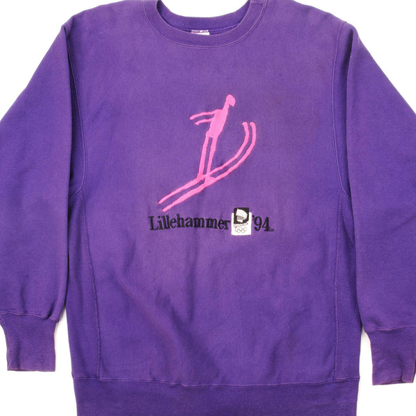 SUDADERA VINTAGE CHAMPION REVERSE WEAVE DE LOS JUEGOS OLÍMPICOS DE INVIERNO DE LILLEHAMMER DE 1994, TALLA GRANDE, FABRICADA EN EE. UU.