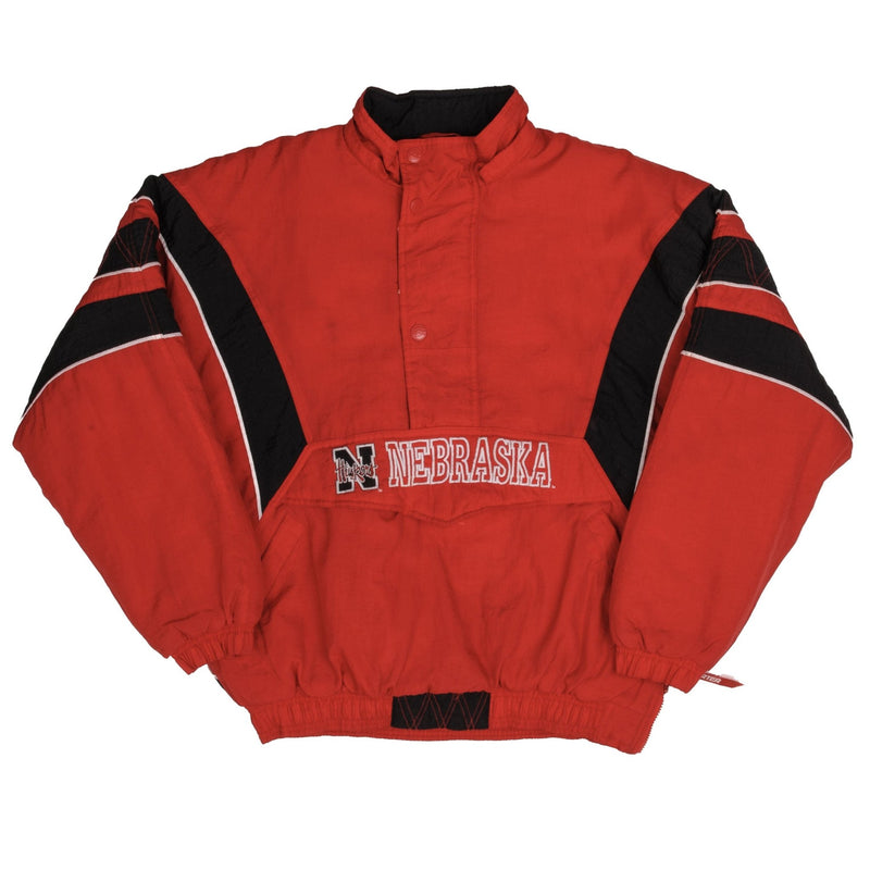 Vintage Ncaa University of Nebraska Huskers 1990S Heavy Pullover Starter Jacket Size Large