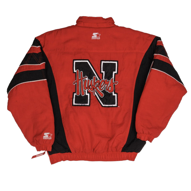 Vintage Ncaa University of Nebraska Huskers 1990S Heavy Pullover Starter Jacket Size Large