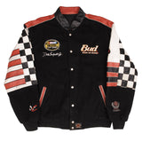 Vintage Nascar Dale Earnhardt Jr Budweiser Reversible Jeff Hamilton Leather Jacket 1990S Size 2XL