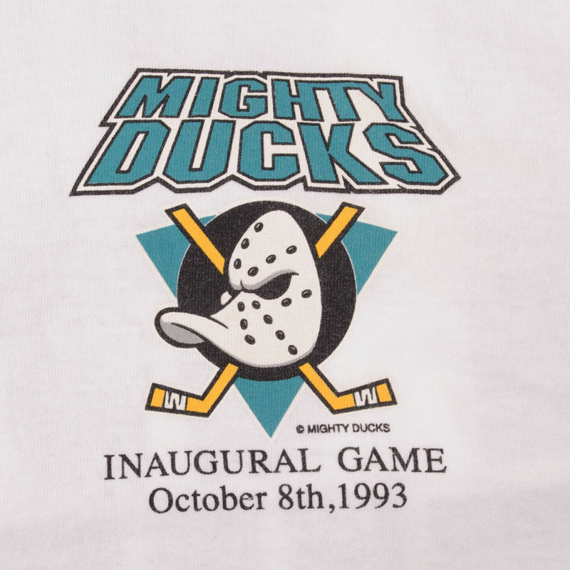 Vintage NHL Anaheim Mighty Ducks Disney Inaugural Game October 8th 1993 Tee Shirt Size XL Made in USA With Single Stitch Sleeves