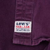 Vintage Levis Pocket Purple Red Tab Denim Shirt 1990S Size Large