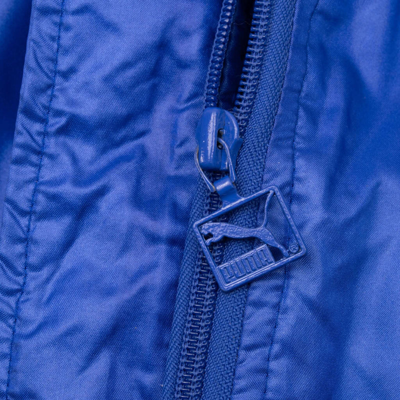 Vintage Puma Blue Windbreaker Jacket 1980S Size Medium