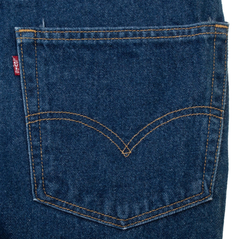 Beautiful Indigo Levis 517 Boot Cut Jeans 1980s with Medium Dark Blue Wash

Size on tag 38X34 actual Size 37x33

Back Button #554