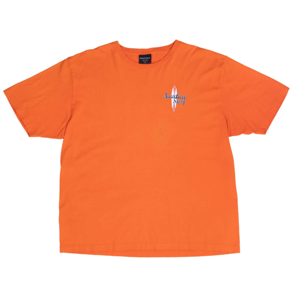 Vintage Nautica Surf Orange Tee Shirt 2000S Size XL