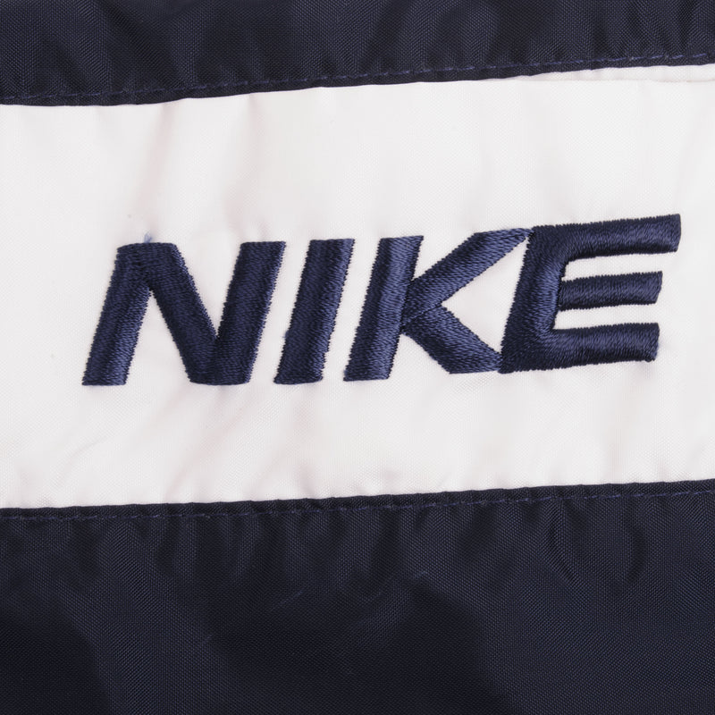 Vintage Nike White And Blue Nylon Track Pants 1990S Size Large