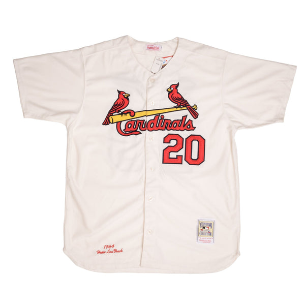 Vintage MLB St Louis Cardinals Lou Brock #20 Mitchell & Ness Coopertown Collection Jersey 1964 Size 52 Deadstock 