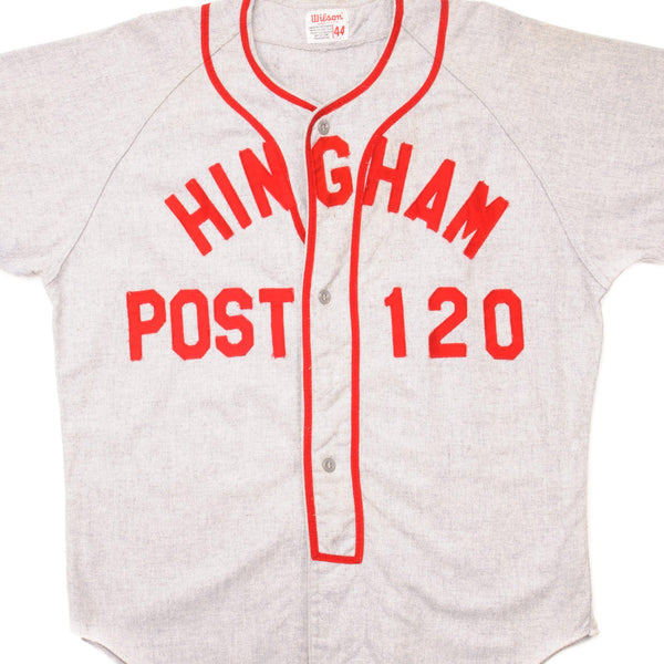 CAMISETA DE BÉISBOL ANTIGUA WILSON HINGHAM POST 120 NÚMERO 23 TALLA XL FABRICADA EN EE. UU.