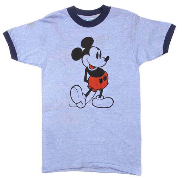 Vintage Disney Mickey Mouse Tee Shirt Size XS Made In USA. BLUE