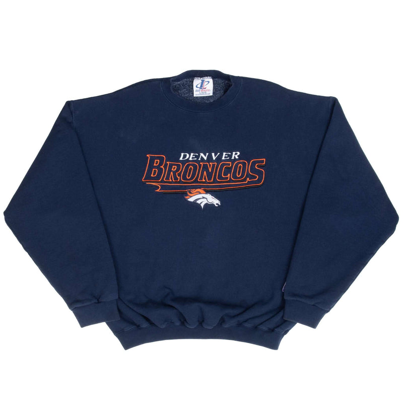 Vintage Nfl Denver Broncos Embroidered Sweatshirt 1990S Size Large