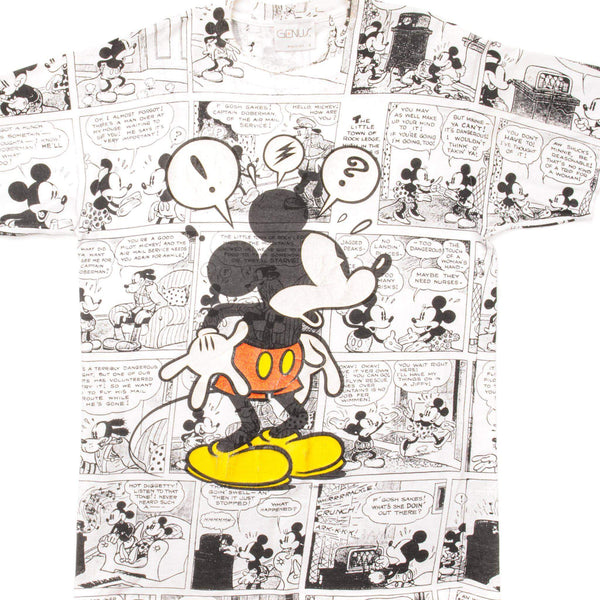 CAMISETA VINTAGE CON ESTAMPADO COMPLETO DE DISNEY MICKEY MOUSE, TALLA GRANDE, FABRICADA EN EE. UU.