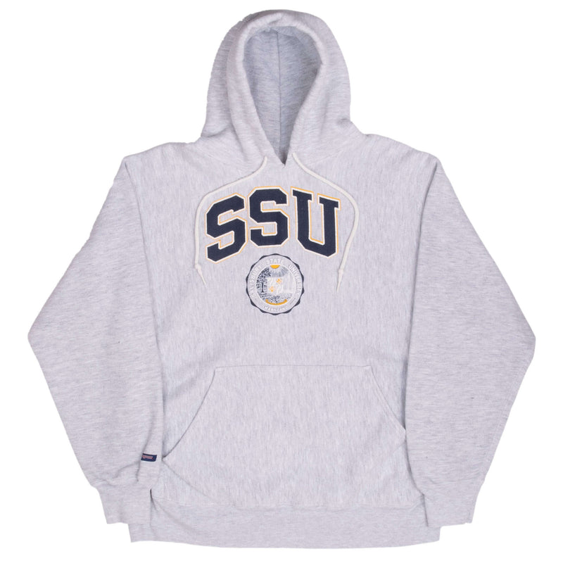 Vintage Ssu Salisbury State University Reverse Weave Hoodie Sweatshirt 1990S Size Large Made In USA