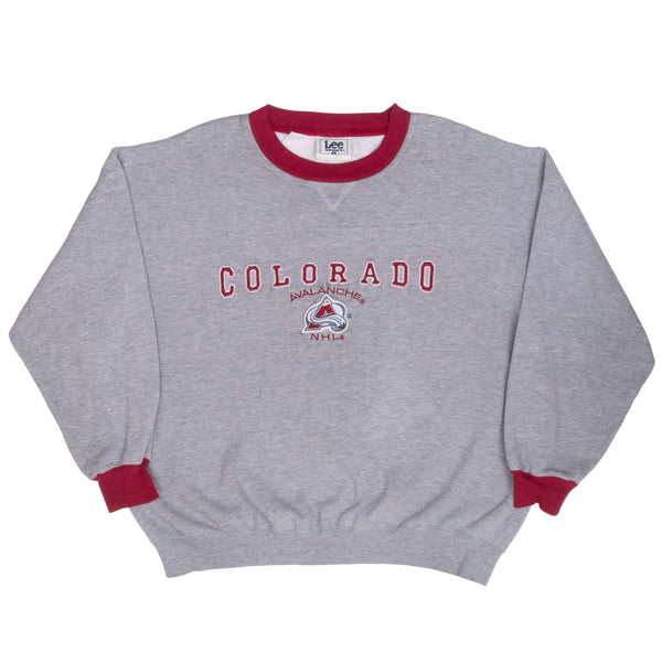 Vintage Nhl Colorado Avalanche Grey Embroidered Sweatshirt 1990S Size Large