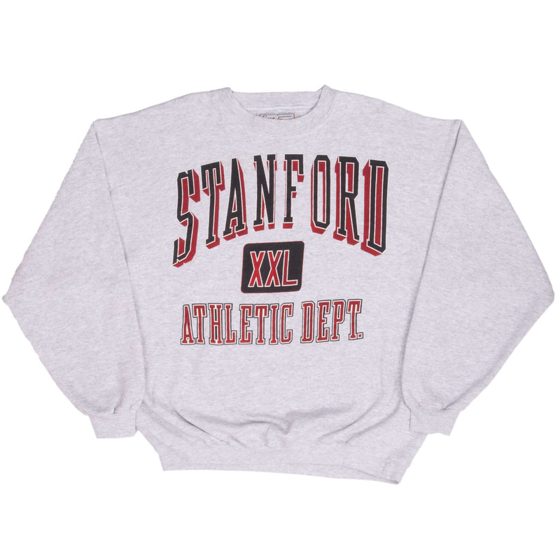 Vintage Stanford University Grey Crewneck Sweatshirt 1990S Size Medium Made In Usa