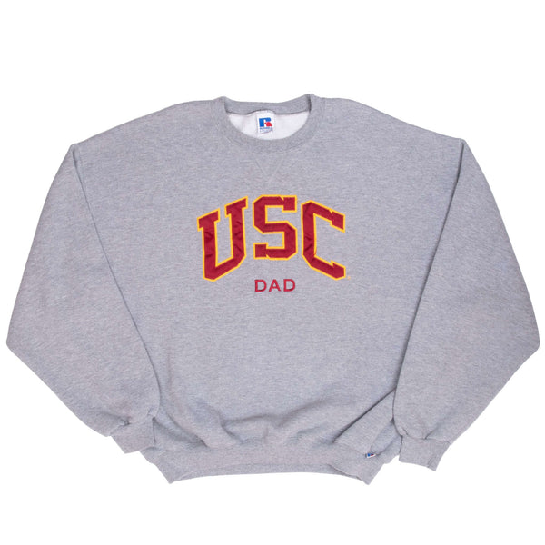 Vintage Usc Dad Russell Grey Crewneck Sweatshirt 1990S Size 2XL