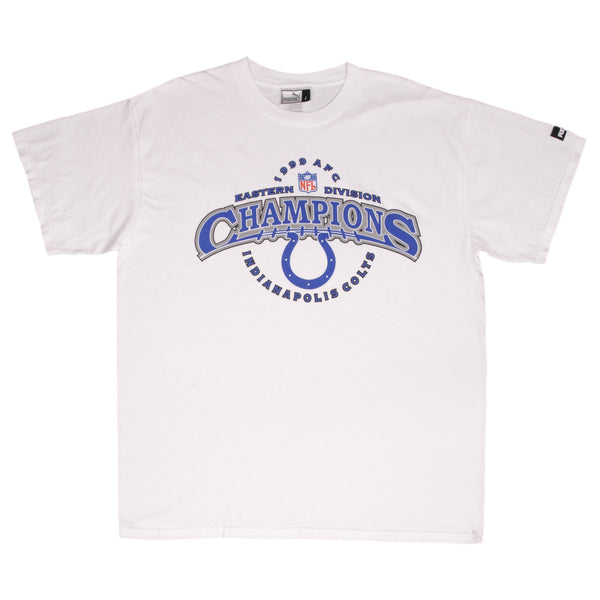 Vintage Nfl Indianapolis Cots Afc Champions 1999 Puma Tee Shirt Size Large