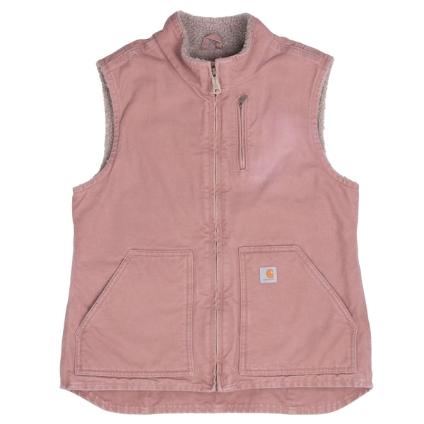 Vintage Carhartt Sherpa Lined Pink Women Vest Jacket WV001667 Size Medium