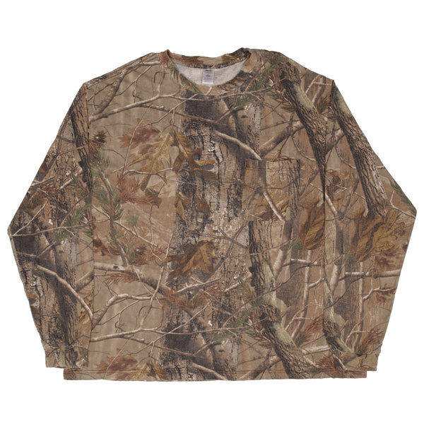 Vintage Hunting Realtree Aphd Camo Long Sleeve Pocket Tee Shirt Size 3XL