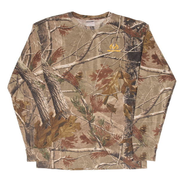 Vintage Hunting Realtree Aphd Camo Long Sleeve Pocket Tee Shirt Size Medium