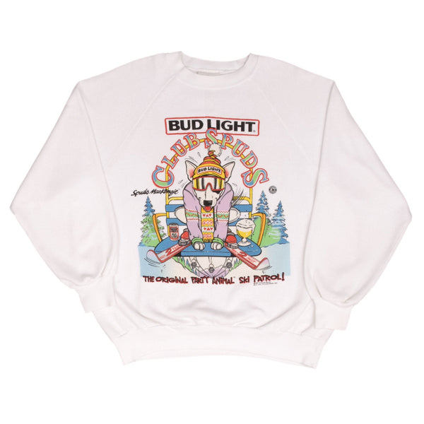 Vintage Budweiser Club Spuds The Original Party Animal Patrol Ski 1987 Sweatshirt Size XL