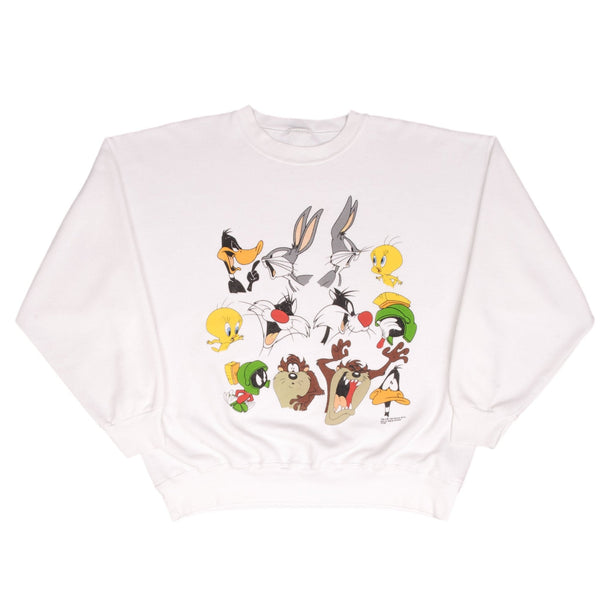 Vintage Looney Tunes Taz, Tweety and Sylvester, Marvin The Martian, Buggs Bunny, Donald Duck Sweatshirt 1994 Size XL