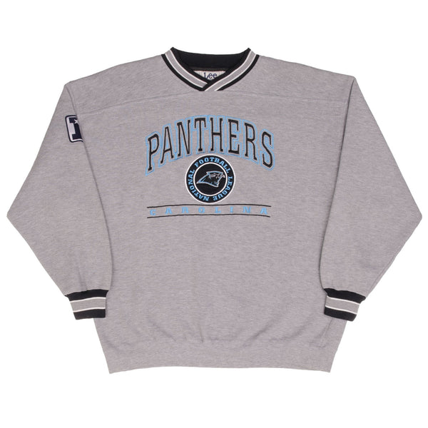 Vintage NFL Carolina Panthers Embroidered 1990S Grey Sweatshirt Size XL