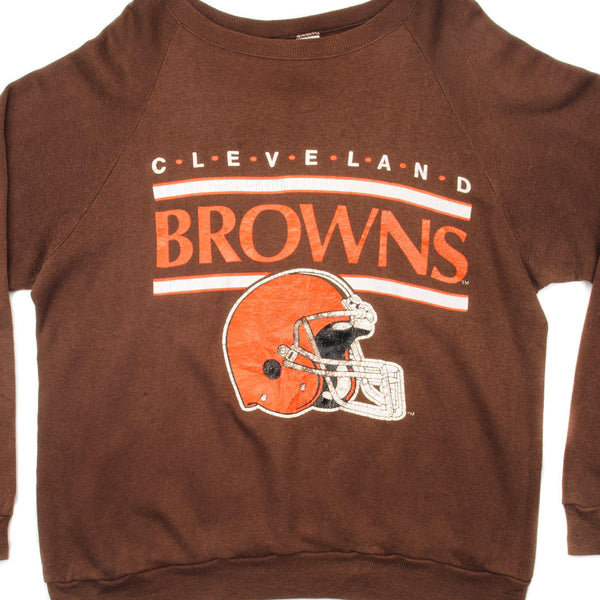 SUDADERA VINTAGE DE LA NFL DE LOS CLEVELAND BROWNS, PRINCIPIOS DE LA DÉCADA DE 1980 A 1990, TALLA XL, FABRICADA EN EE. UU.