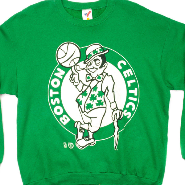 SUDADERA VINTAGE NBA BOSTON CELTICS TALLA GRANDE FABRICADA EN EE. UU. DÉCADA DE 1980