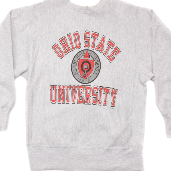 SUDADERA UNIVERSITARIA VINTAGE CHAMPION DE TEJIDO INVERSO DE OHIO STATE, AÑOS 90, GRANDE, FABRICADA EN EE. UU.