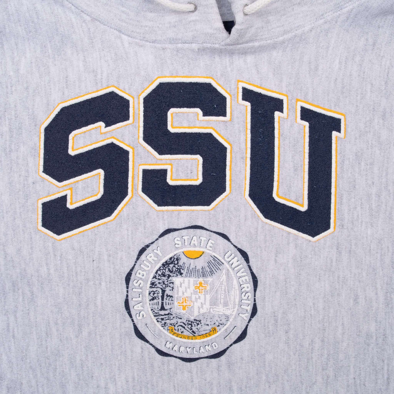 Vintage Ssu Salisbury State University Reverse Weave Hoodie Sweatshirt 1990S Size Large Made In USA