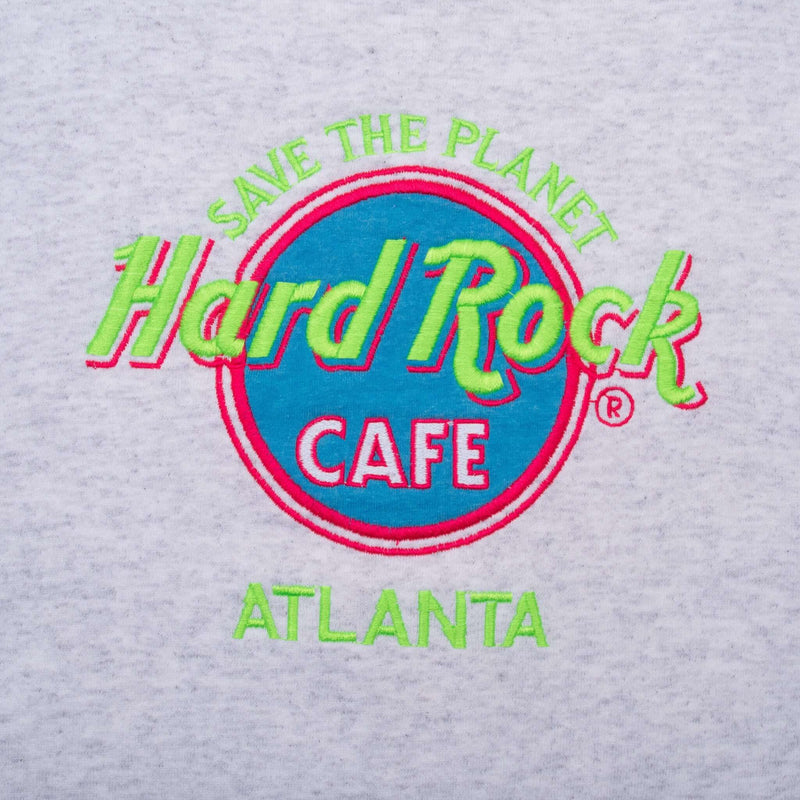 Vintage Hard Rock Cafe Save The Planet Atlanta Grey Sweatshirt 1990S Size XL