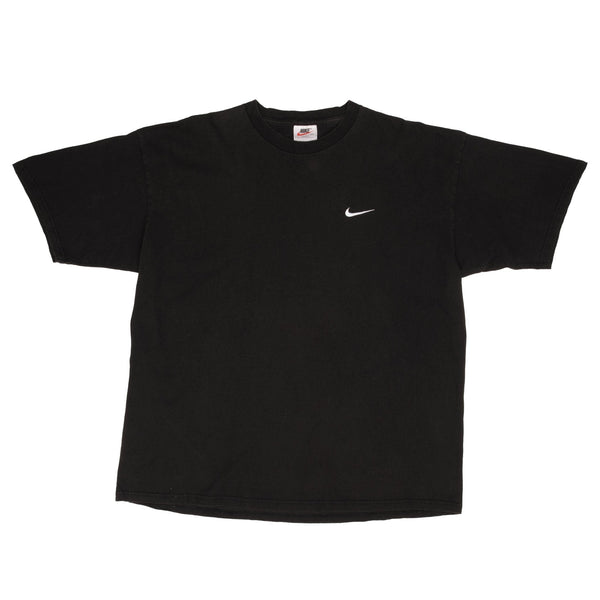 Vintage Nike Classic Swoosh Black Tee Shirt Size 1990s Size XL Made In USA