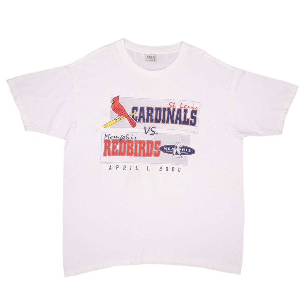 Vintage Mlb St Louis Cardinals Vs Memphis Redbirds Tee Shirt 2000 Size XL