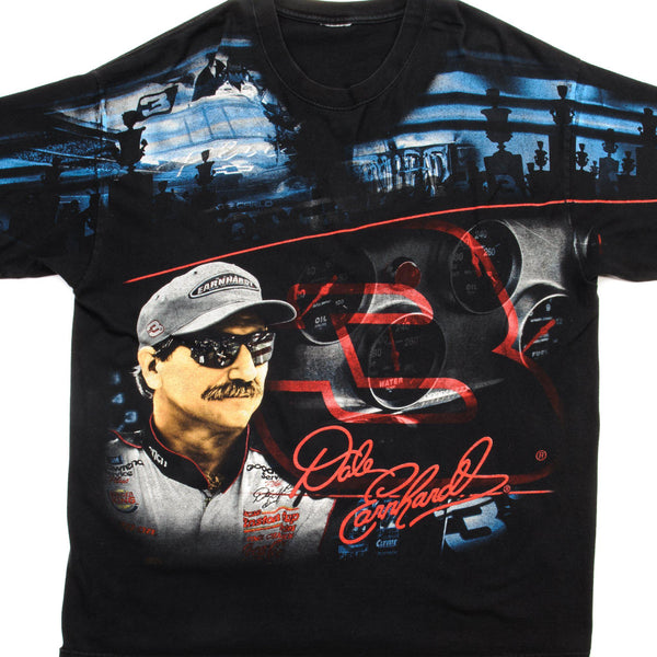 VINTAGE ALL OVER PRINT NASCAR DALE EARNHARDT TEE SHIRT SIZE LARGE