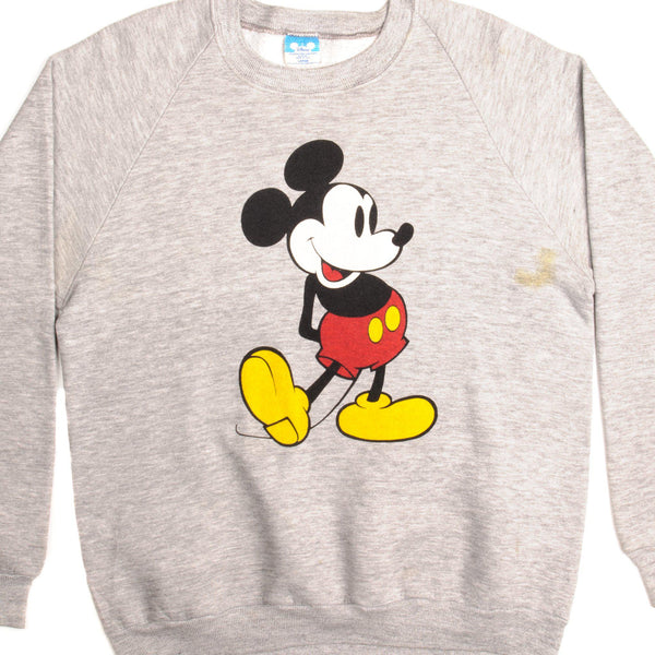 SUDADERA VINTAGE DISNEY MICKEY MOUSE TALLA GRANDE FABRICADA EN EE. UU. AÑOS 80