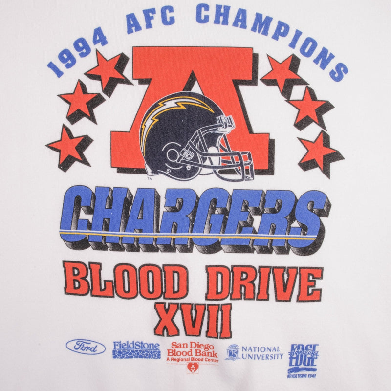 Vintage Nfl San Diego Chargers 1994 Afc Champions Sweatshirt Size XL